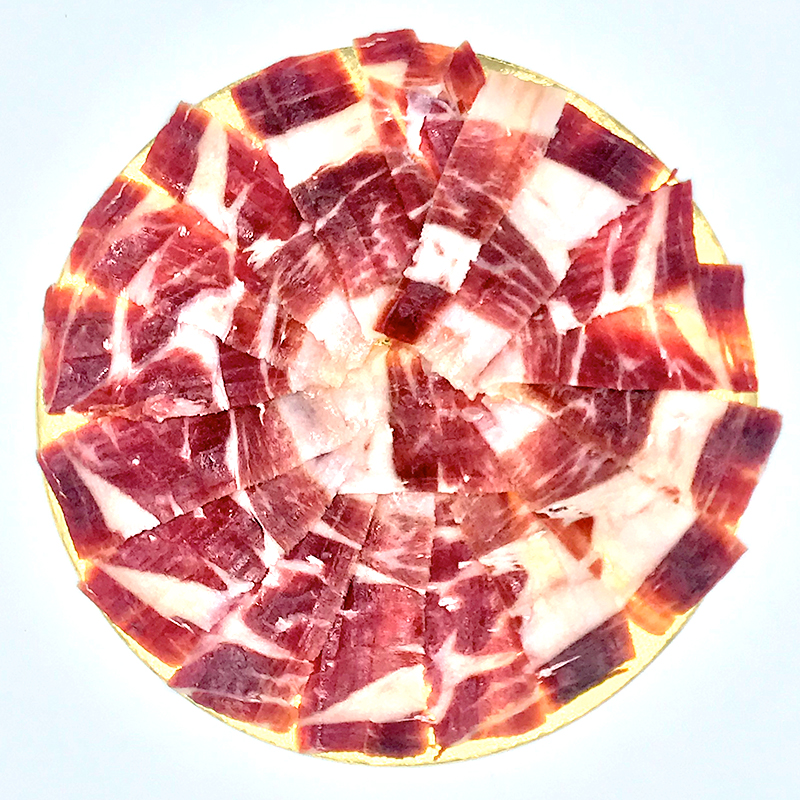 Pata Negra, Jamon 100% Iberico de Bellota, een handgesneden gedroogde Spaanse ham uit Jabugo Spanje Online bestellen Webshop