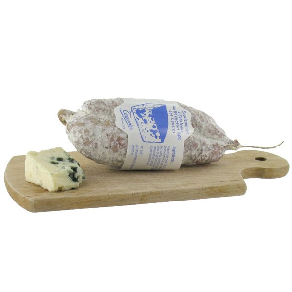 Franse Salami Droge worst met Roquefort van Teyssier Frankrijk