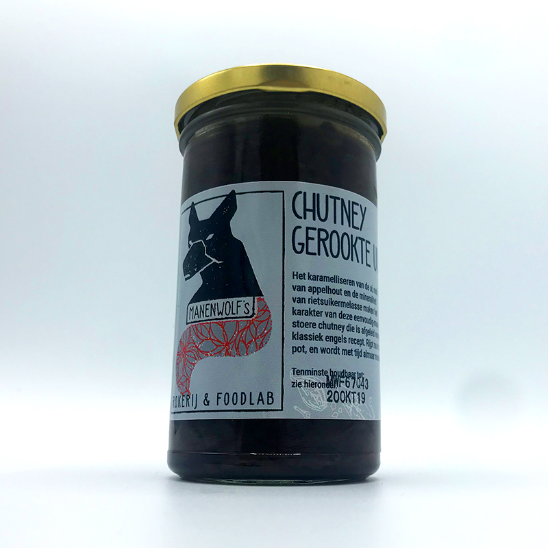 Condimenten tafelganituren Chutney Gerookte Uienchutney Manenwolf
